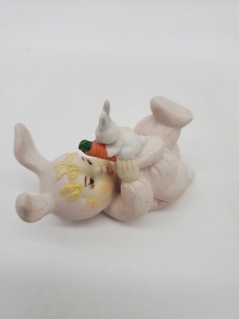 Baby in Rabbit Suit Figurine - 2" Ceramic